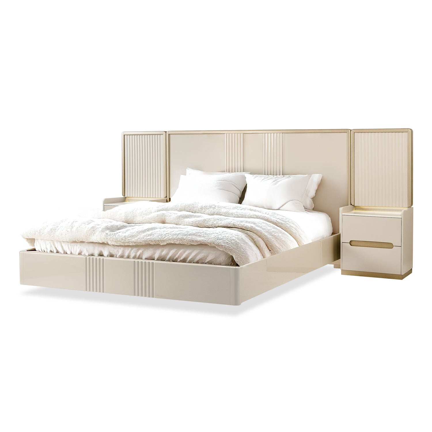 Cama Doble Bilbao Greige, Champaña