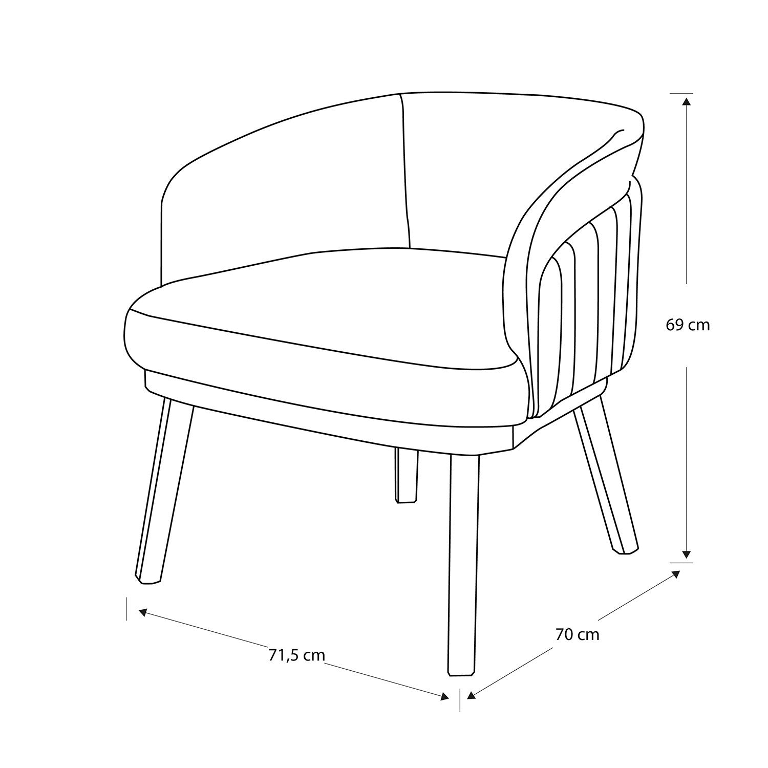 Poltrona Ginebra Chenille Indigo, Champaña