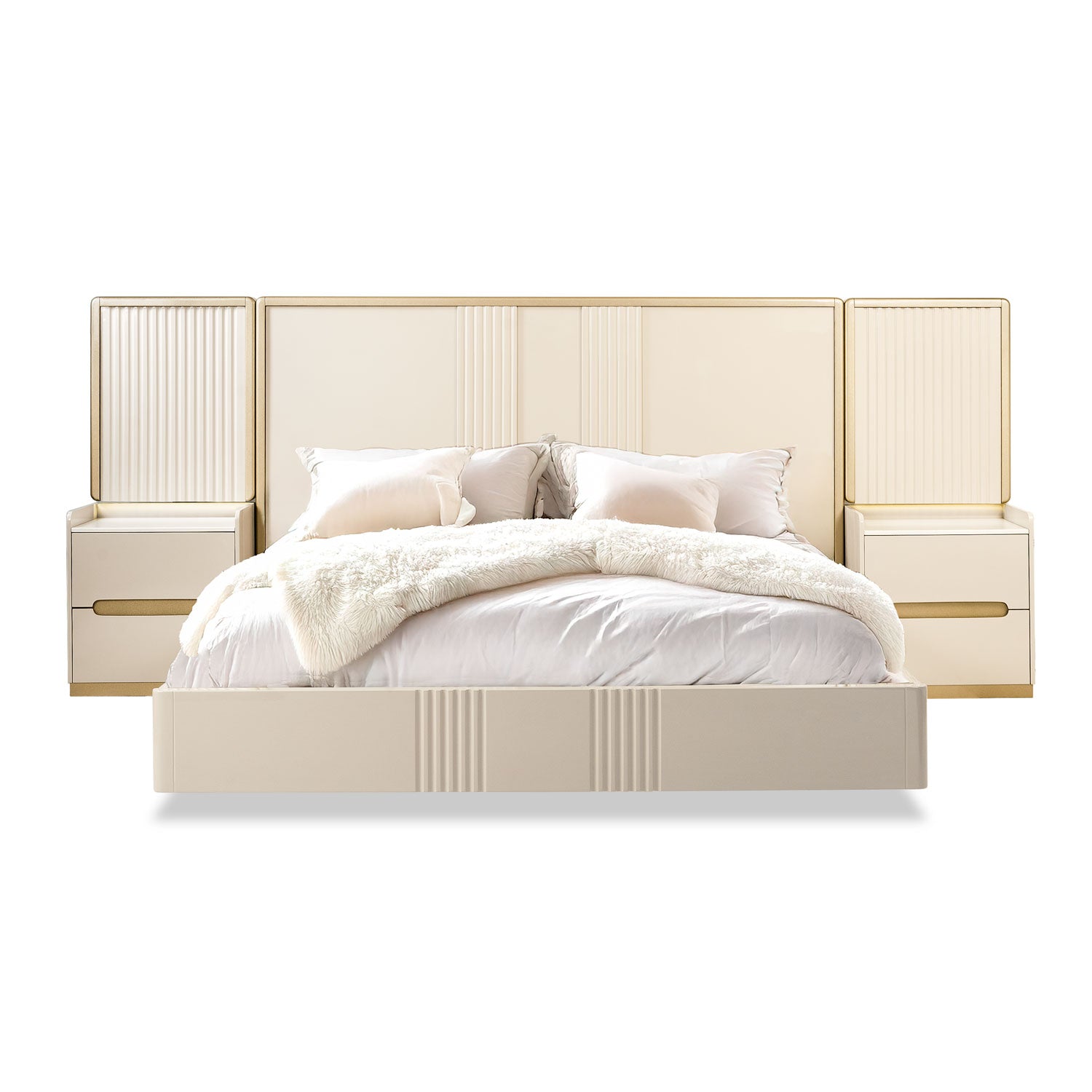 Cama Doble Bilbao Greige, Champaña