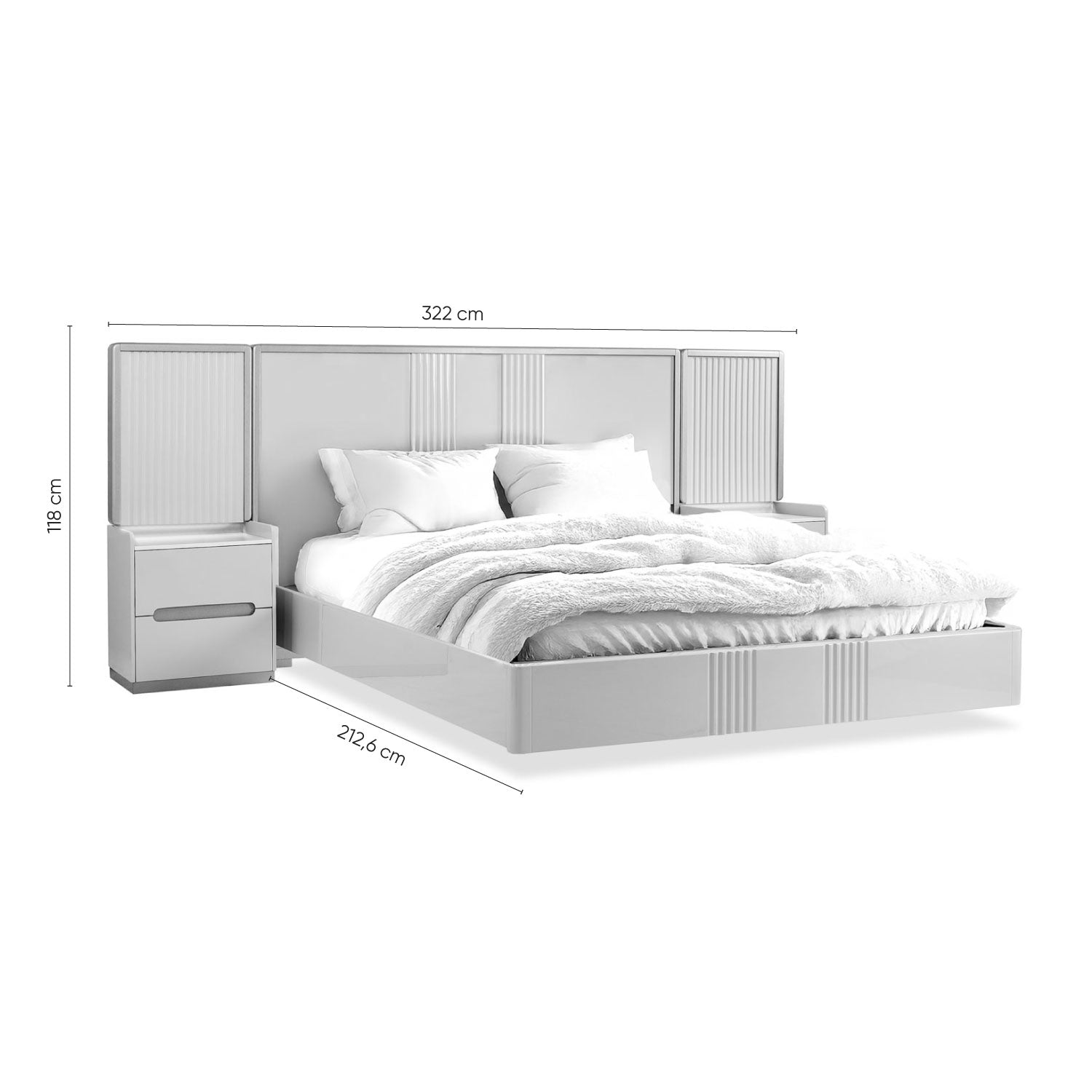 Cama King Bilbao Greige, Champaña