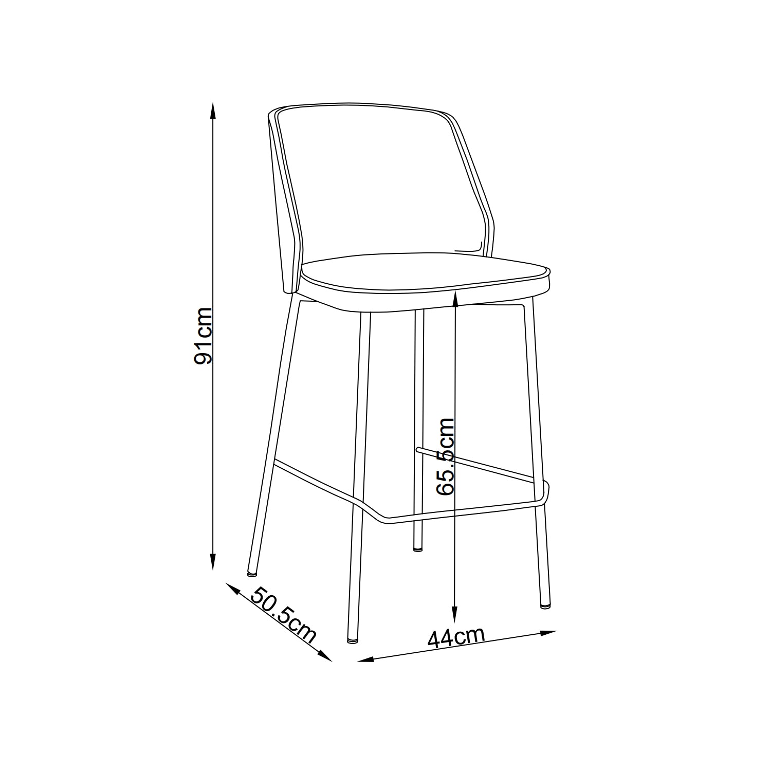 Silla para Barra Kim Gris, Nuez