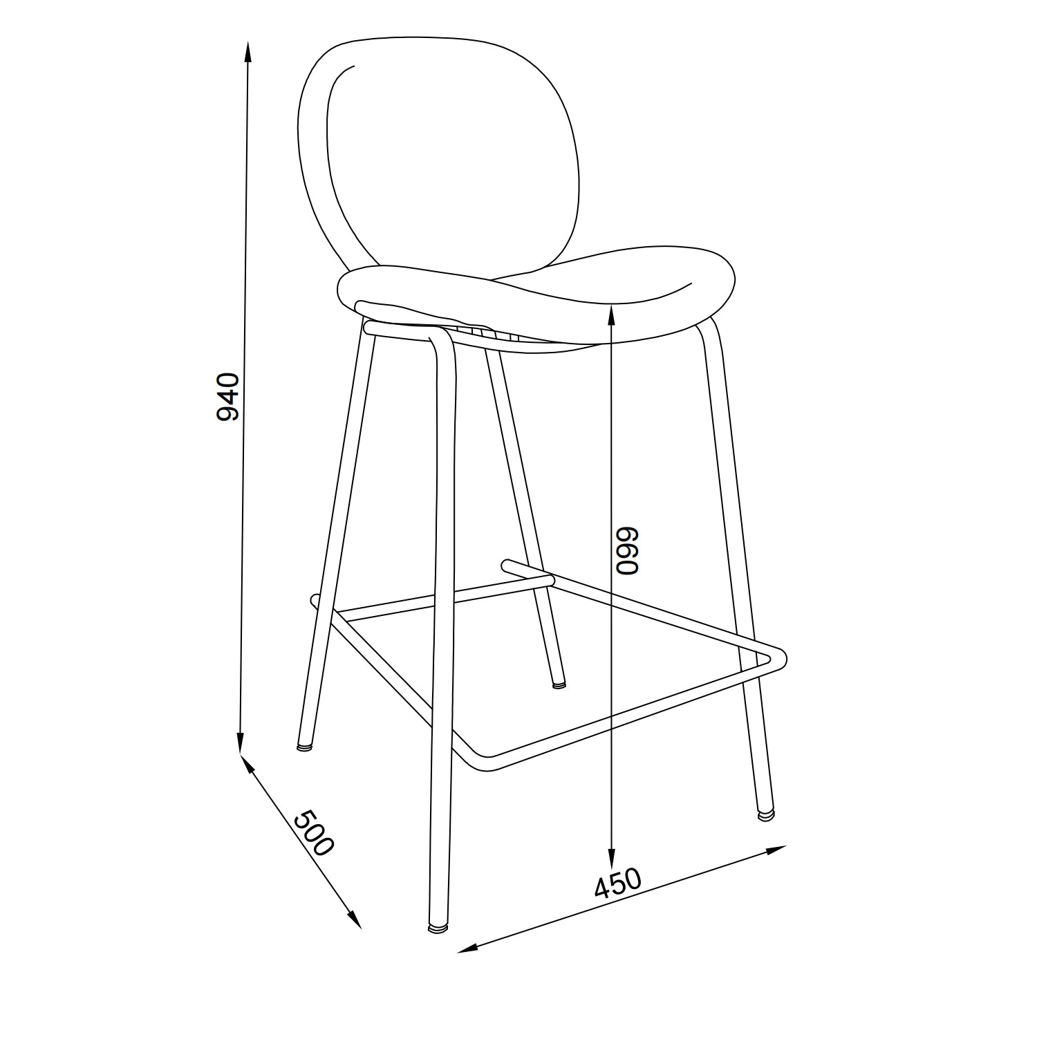 Set X2 Silla Bar Blas Natural Gris, Gris Oscuro