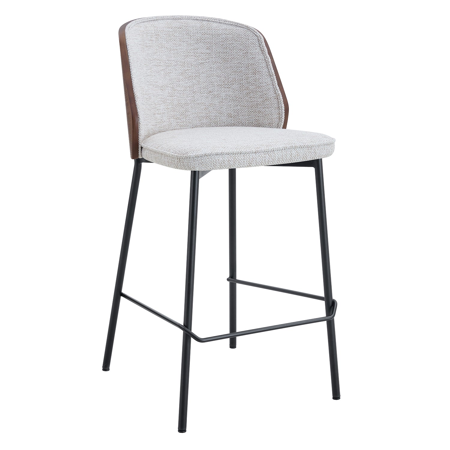 Silla para Barra Kim Beige, Nuez