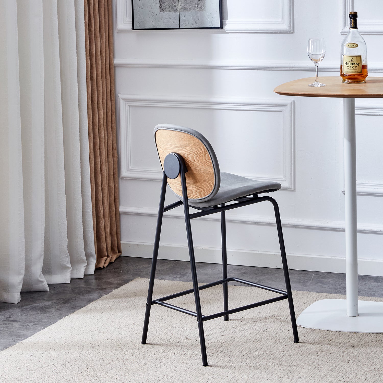 Set X2 Silla Bar Blas Natural Gris, Gris Oscuro
