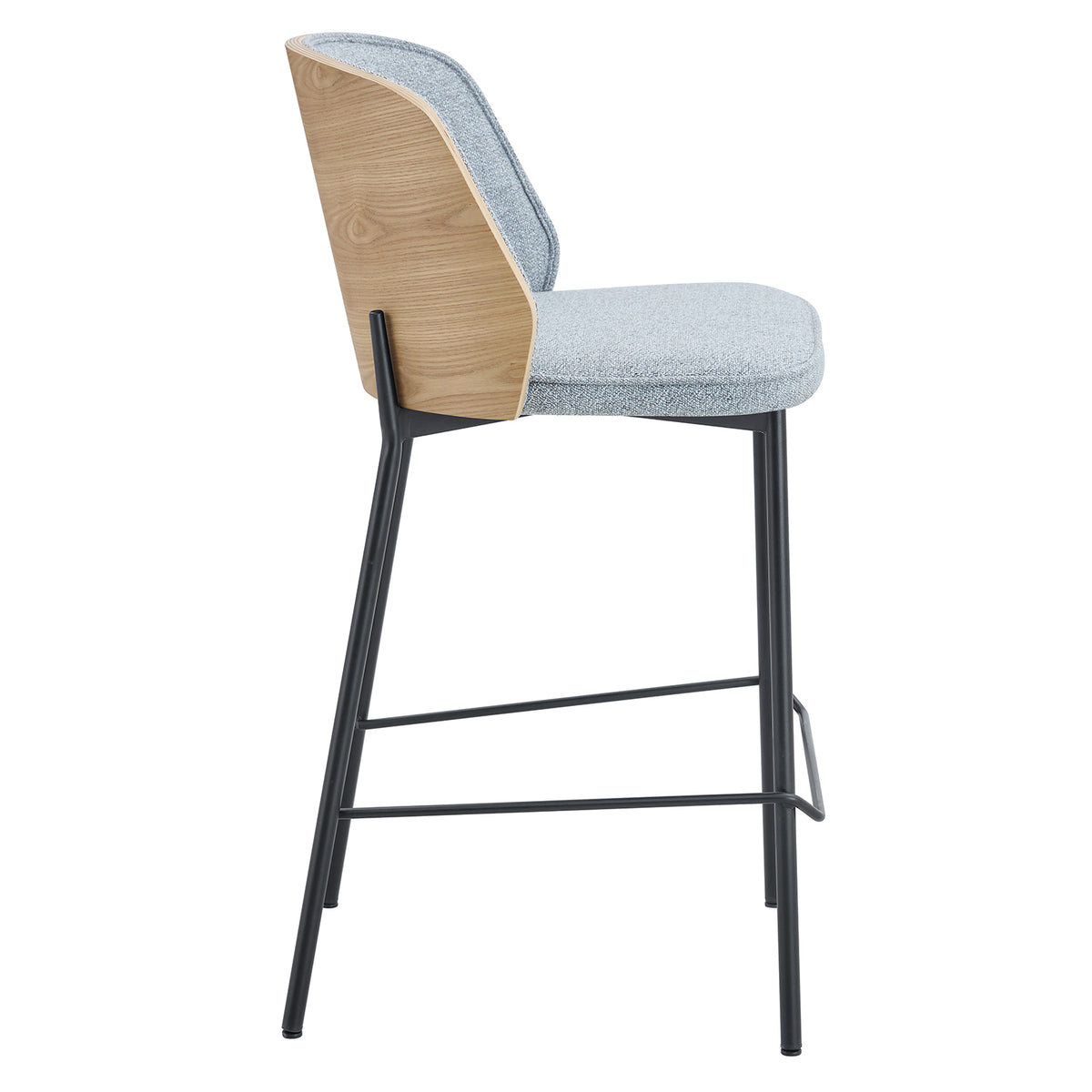 Silla para Barra Kim Gris, Natural