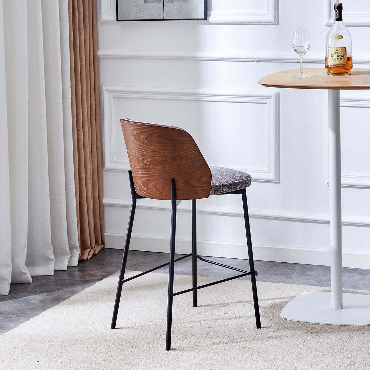 Silla para Barra Kim Gris, Nuez