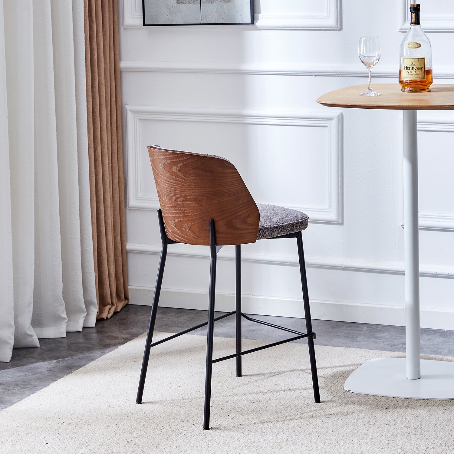 Silla para Barra Kim Gris, Nuez