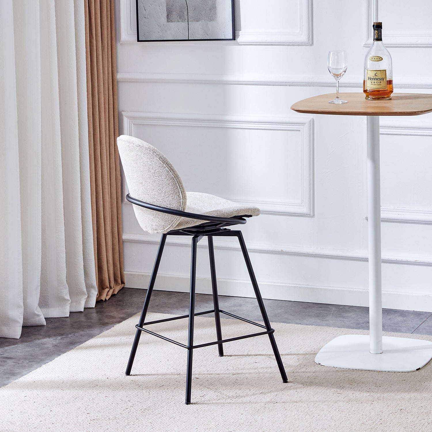 Silla para Barra Alec Beige Giratoria