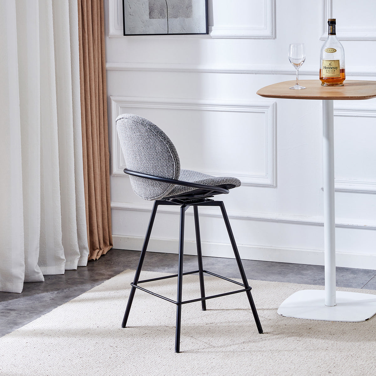 Silla para Barra Alec Gris Giratoria