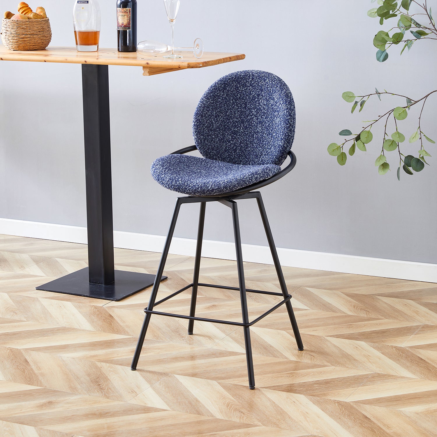 Silla para Barra Alec Azul Giratoria