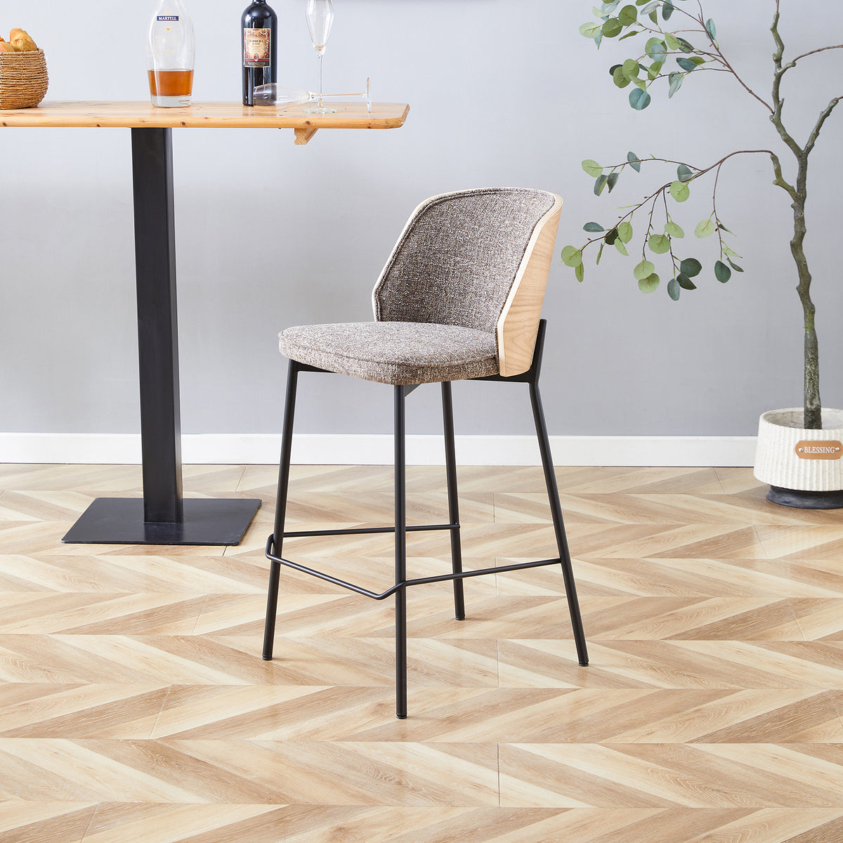 Silla para Barra Kim Café, Natural