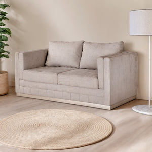 Sofá 2 Puestos Connor Lino Azafran Crudo, Champaña