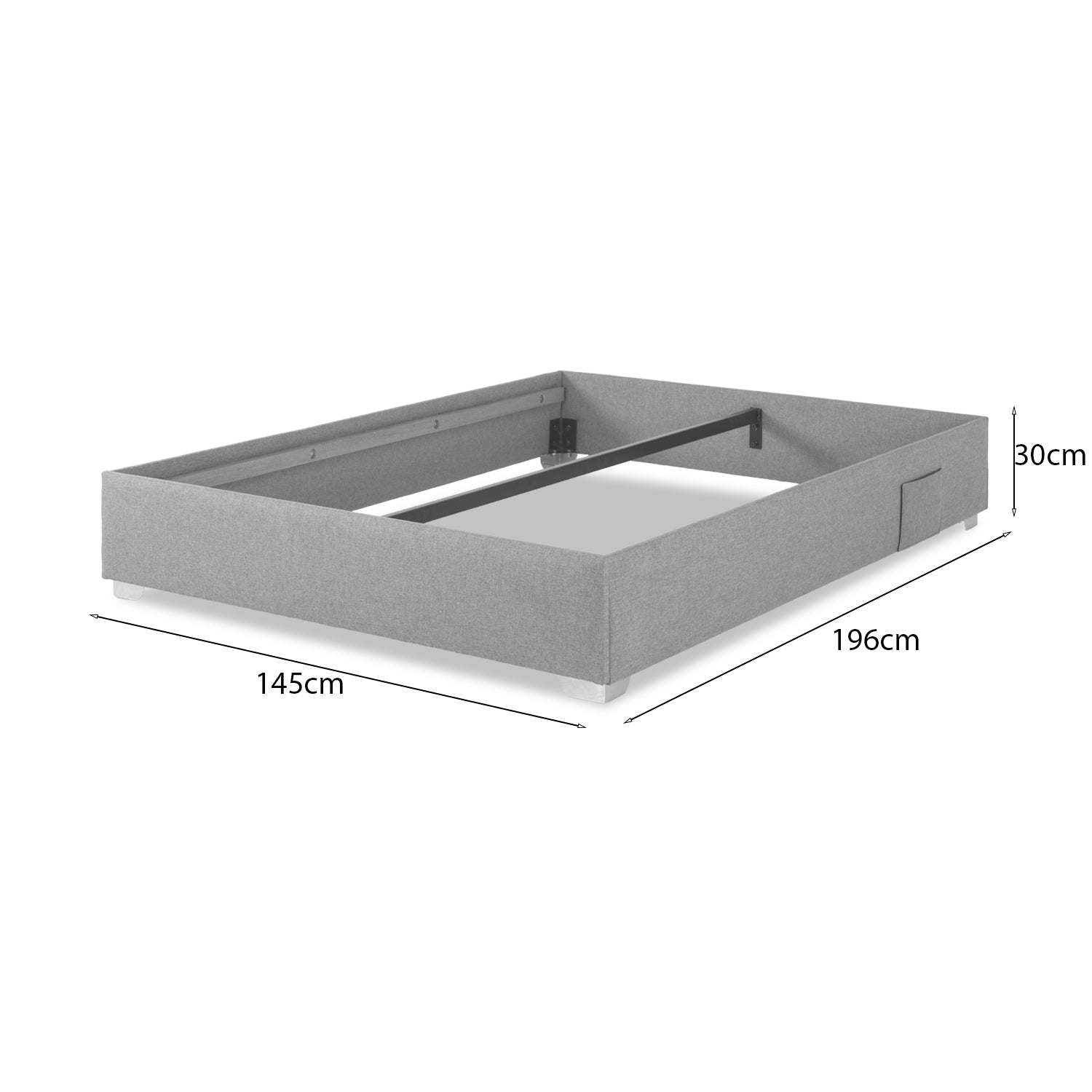 Base Cama Doble Pier Desarmable Gris