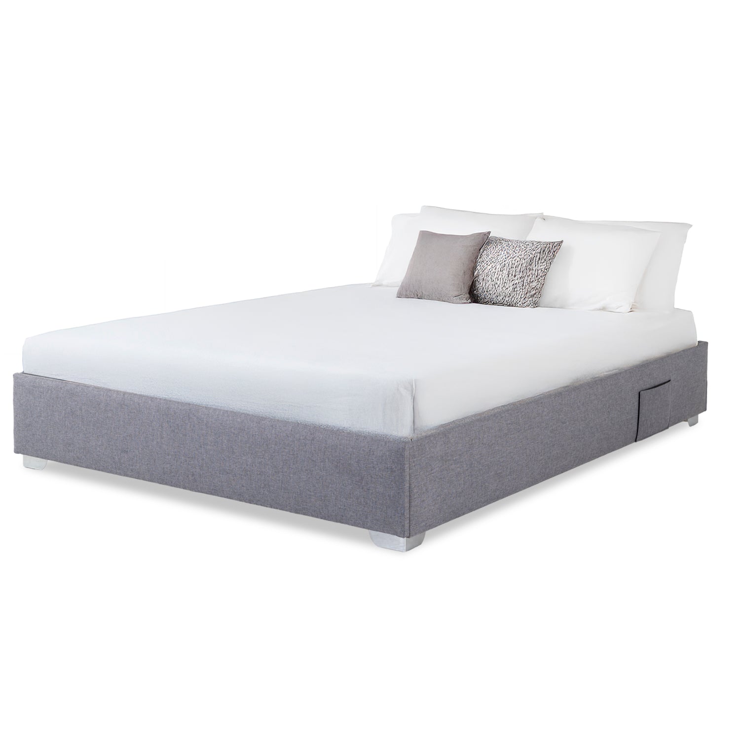 Base Cama Doble Pier Desarmable Gris