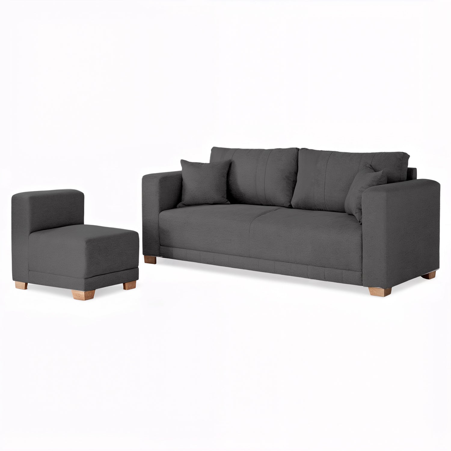 Sala Funcional Andora Lino Kazan Plomo, Natural Brazo Desmontable