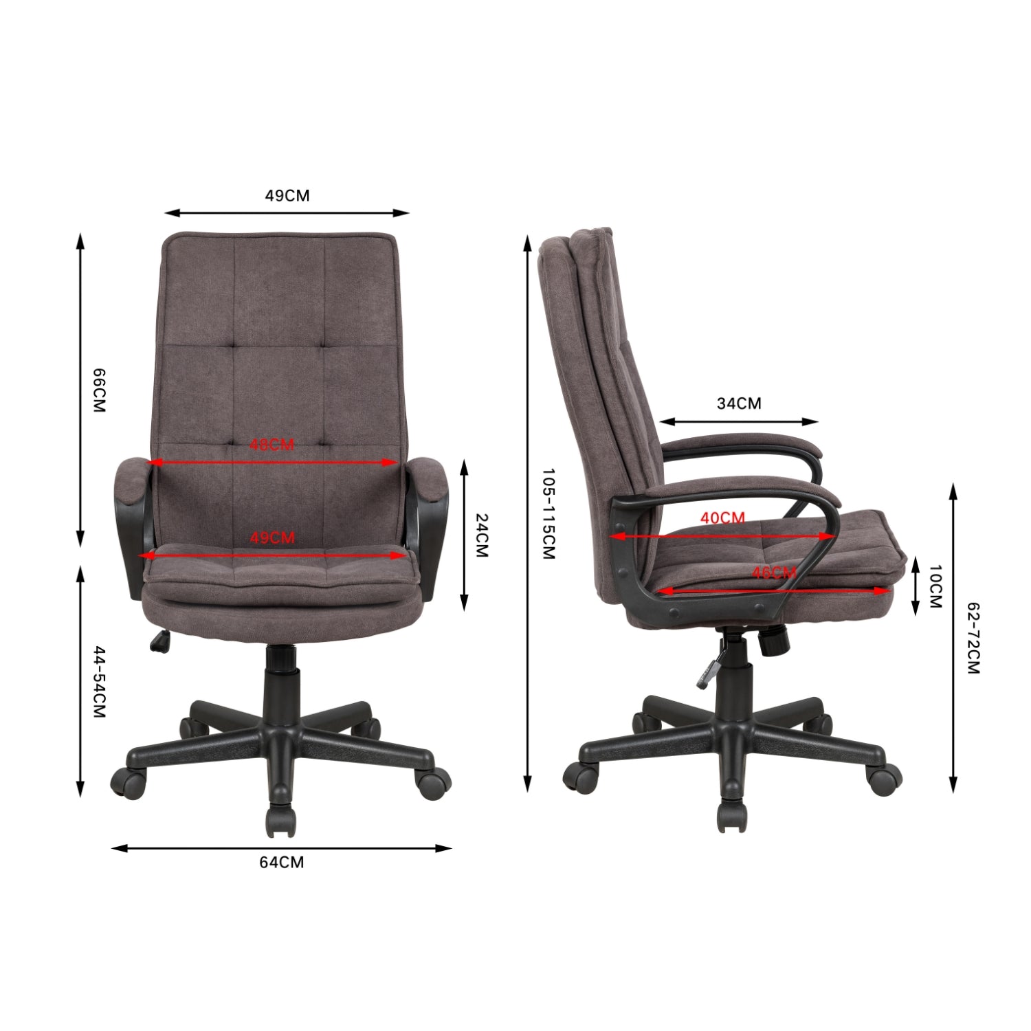 Silla Oficina  Tampa Café 60X67X114