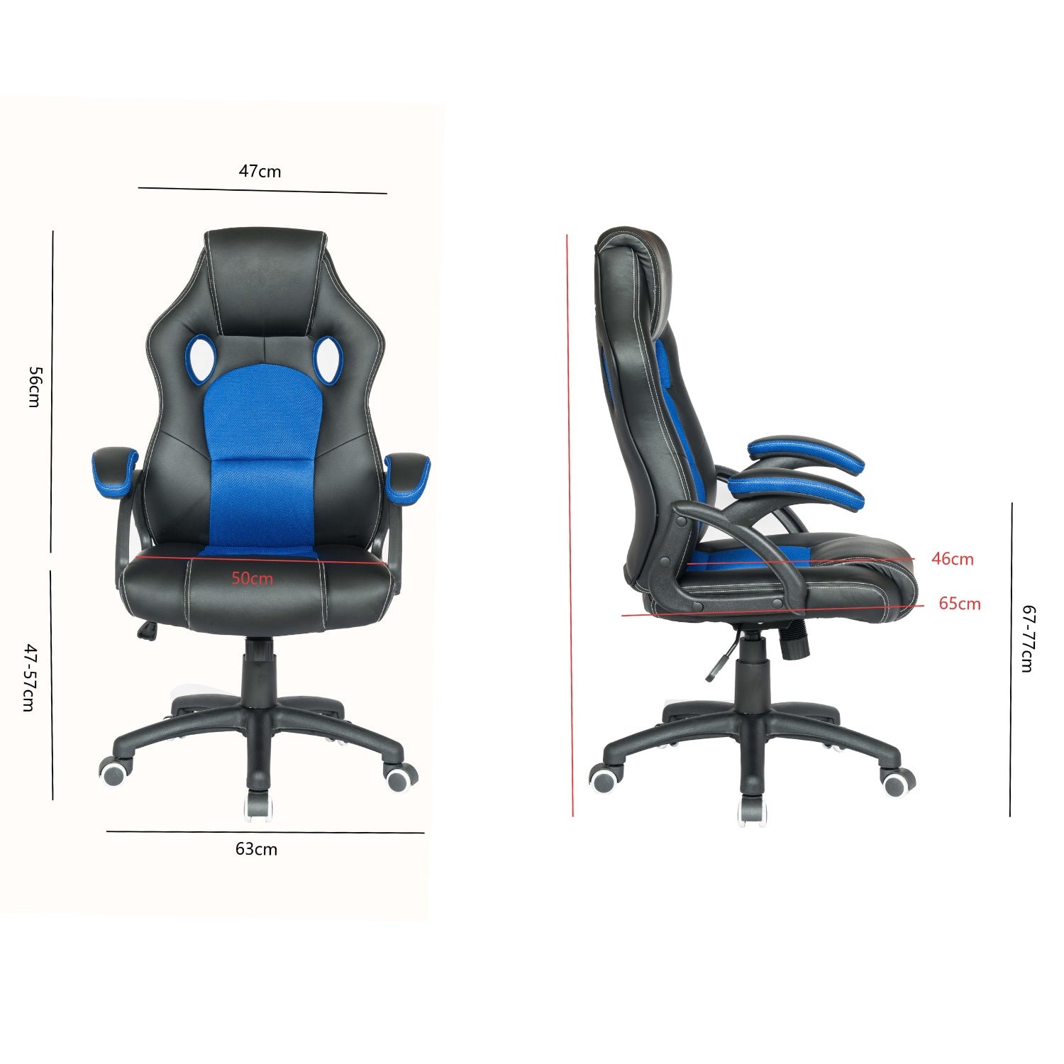 Silla Oficina  Lenox Negro,Gris 63X65X115