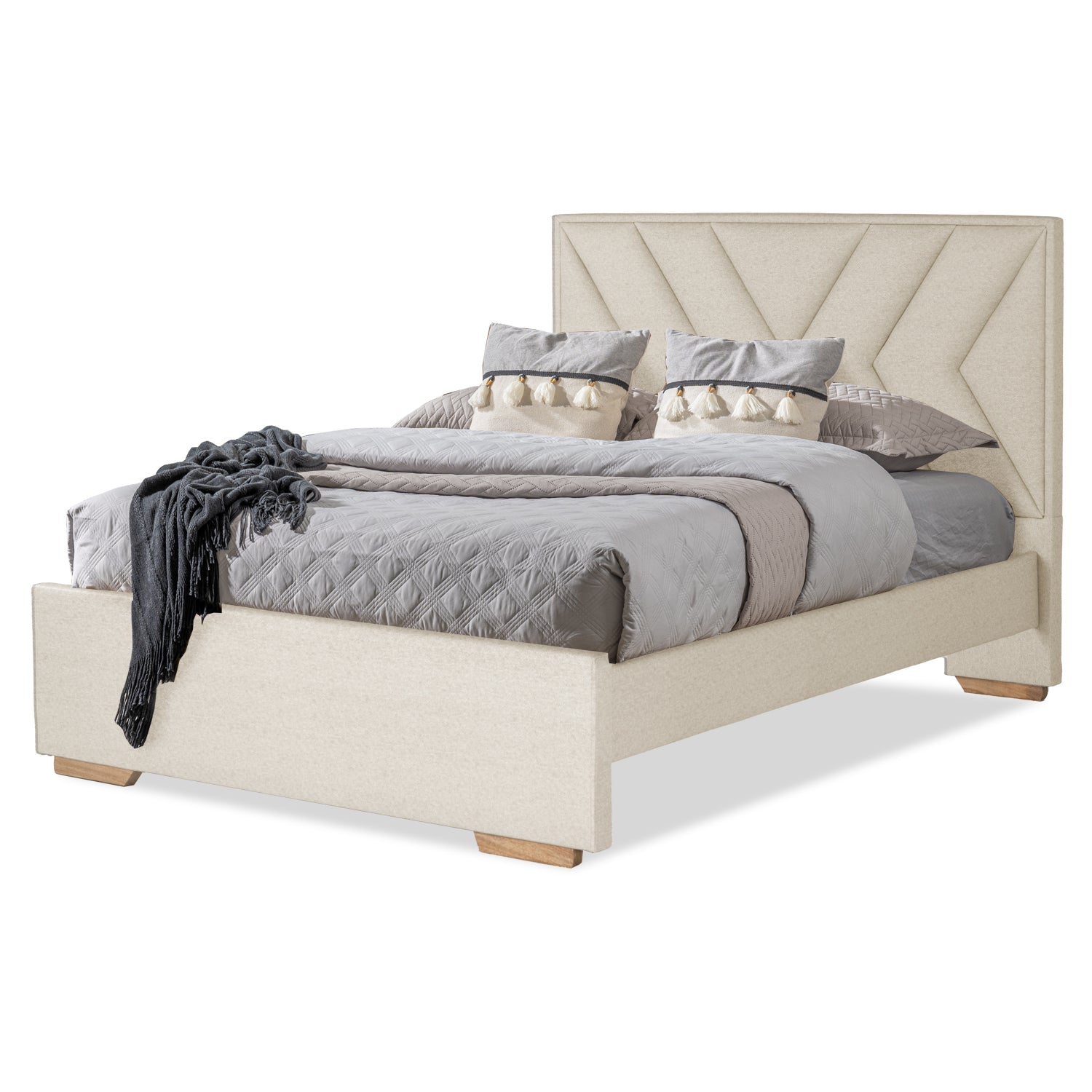 Cama Doble Vallarta Eurolino Marfil
