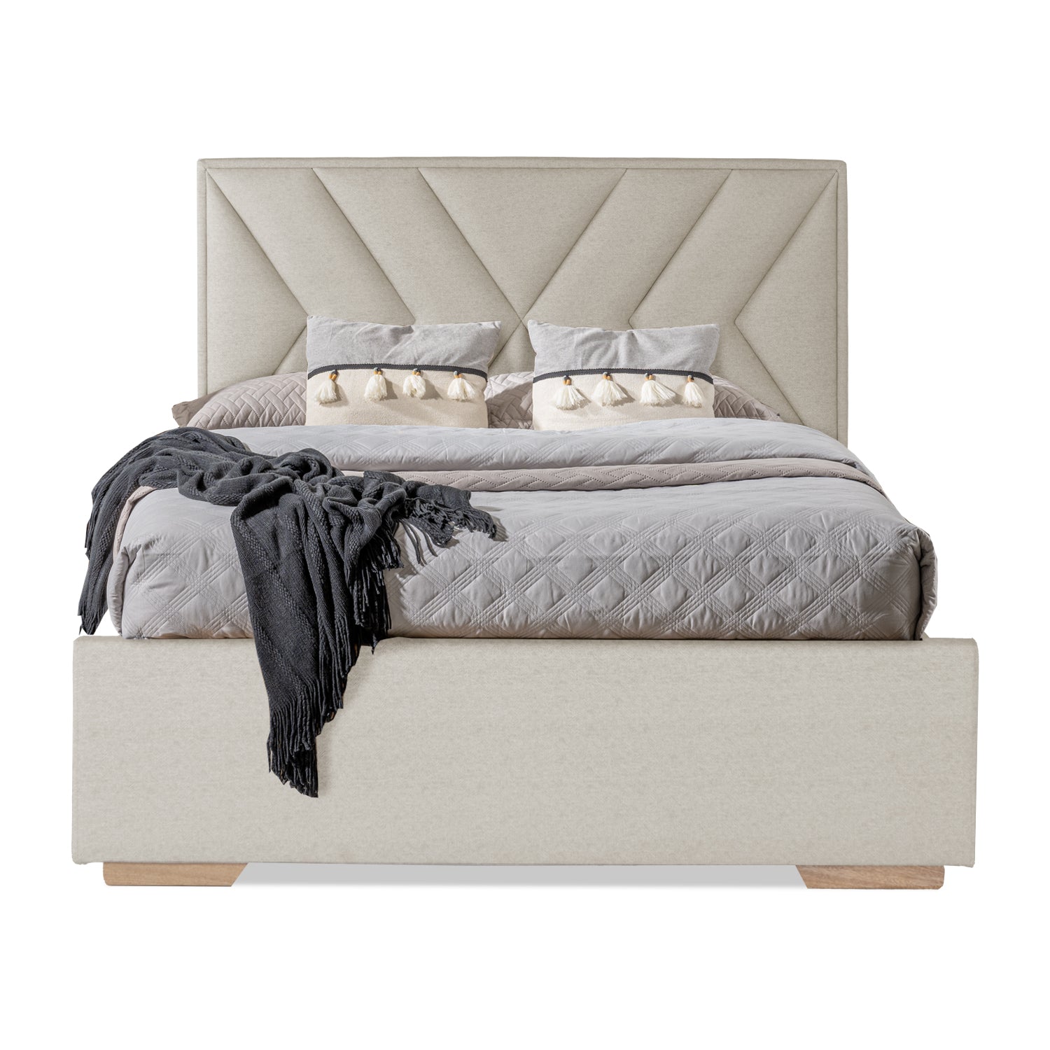 Cama Doble Vallarta Eurolino Marfil