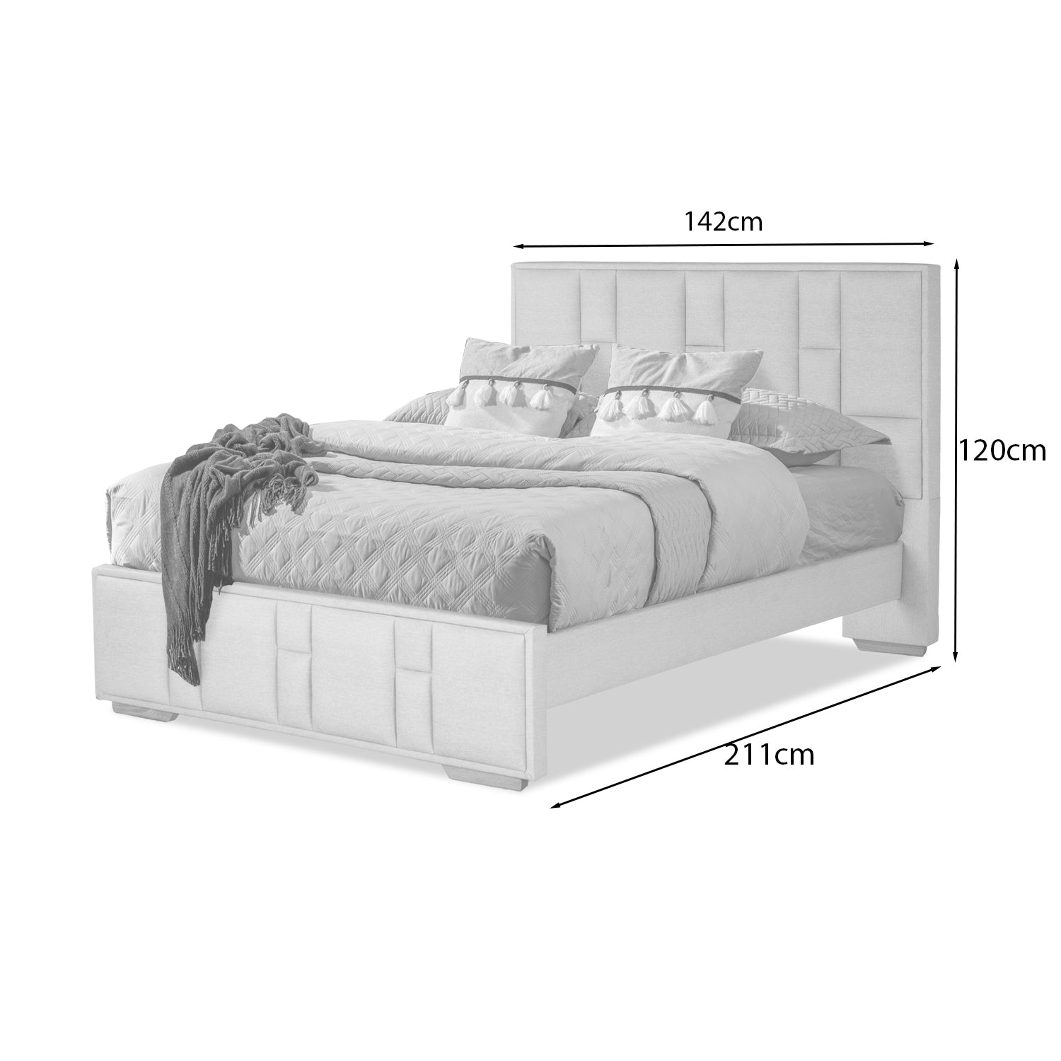 Cama Semi Doble Thymon Eurolino Plata