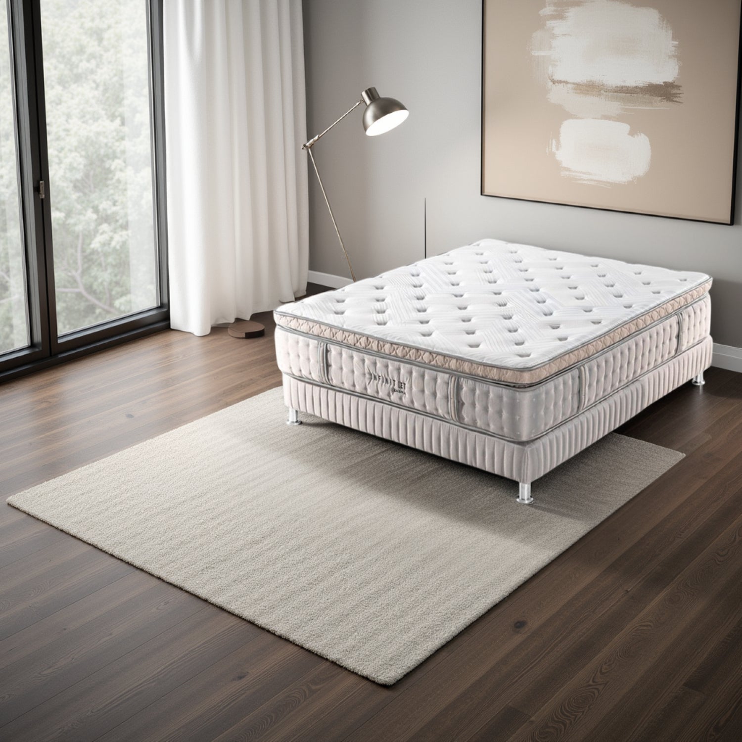 Colchón Doble Infinit Euro Top 140x190  (Garantia 20 años)+ Somier Energy Gris