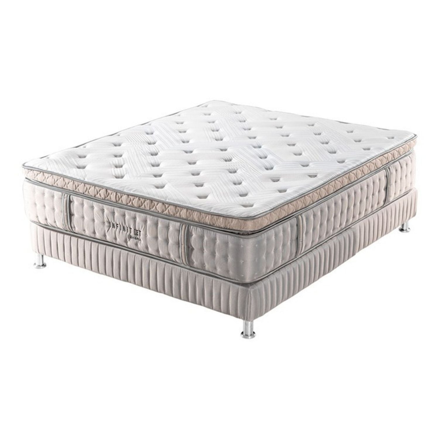 Colchón Doble Infinit Euro Top 140x190  (Garantia 20 años)+ Somier Energy Gris