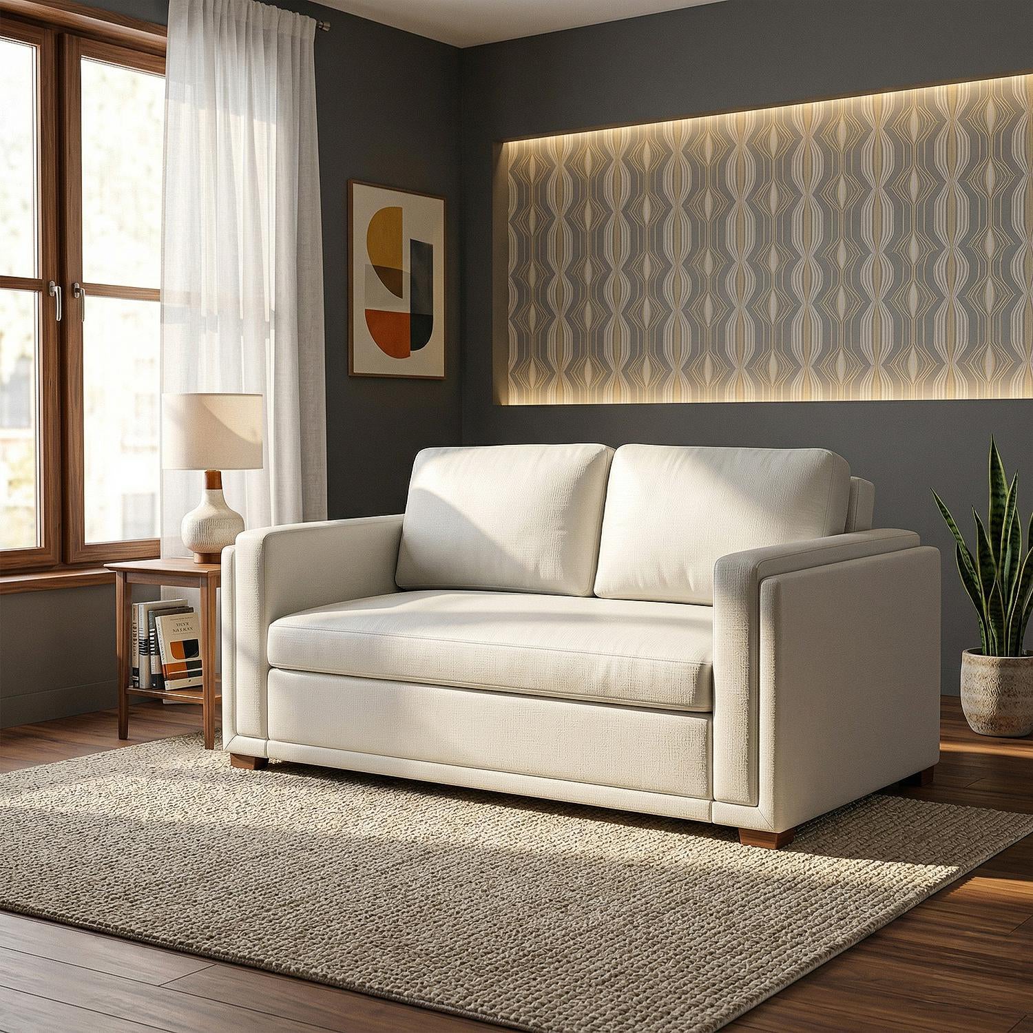 Sofá Cama Gala Vitore Blanco, Natural 1.80