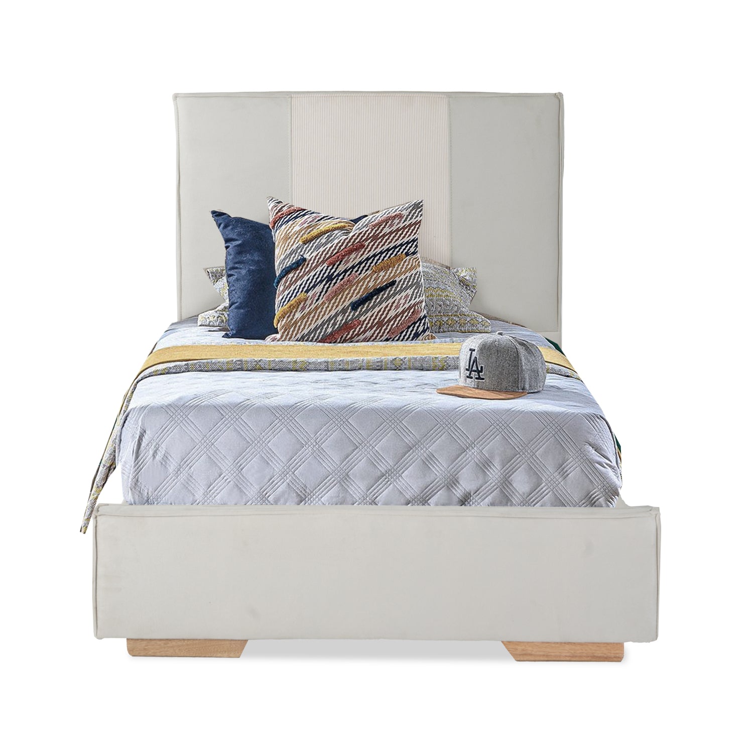 Cama 1.00 Tokyo Microfibra Beige, Natural