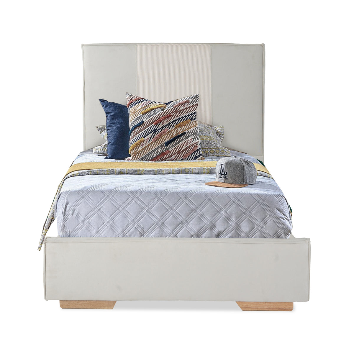 Cama 1.00 Tokyo Microfibra Beige, Natural