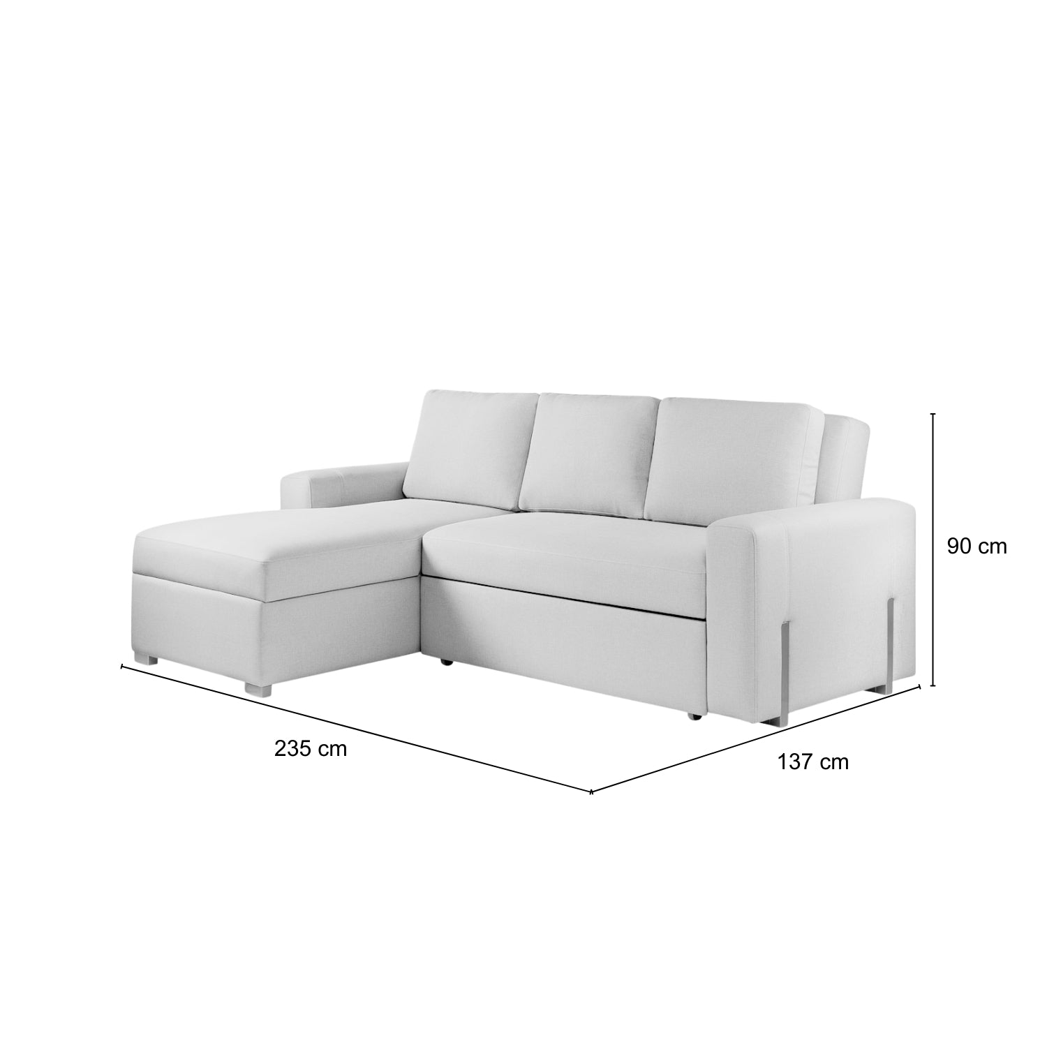 Sala Cama Sevilla Eurolino Blanco Puro, Champaña Izquierda