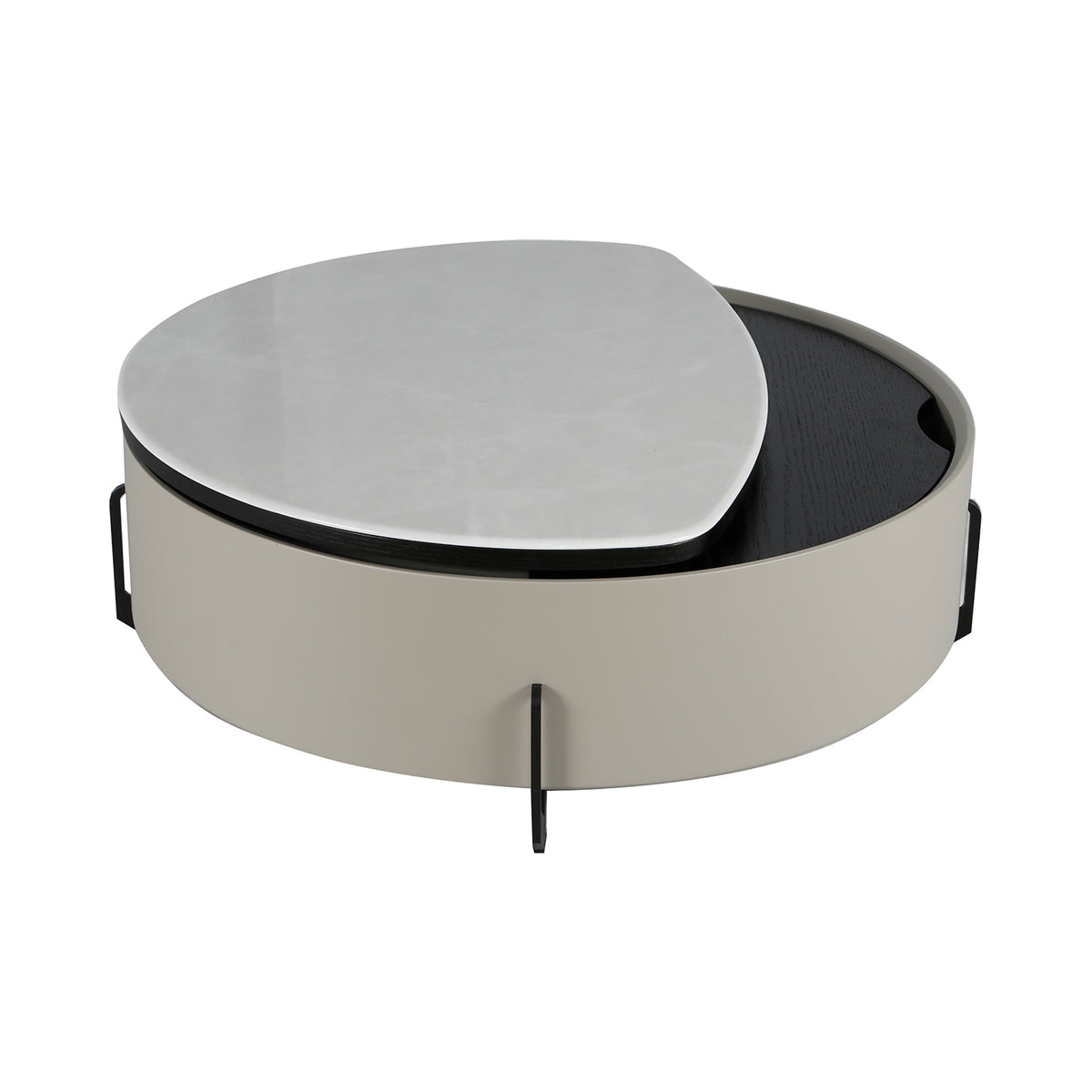 Mesa De Centro Moscu Marmolizada Blanca