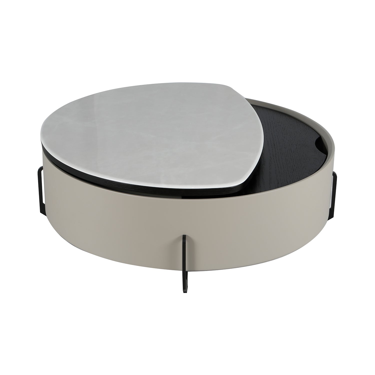 Mesa De Centro Moscu Marmolizada Blanca