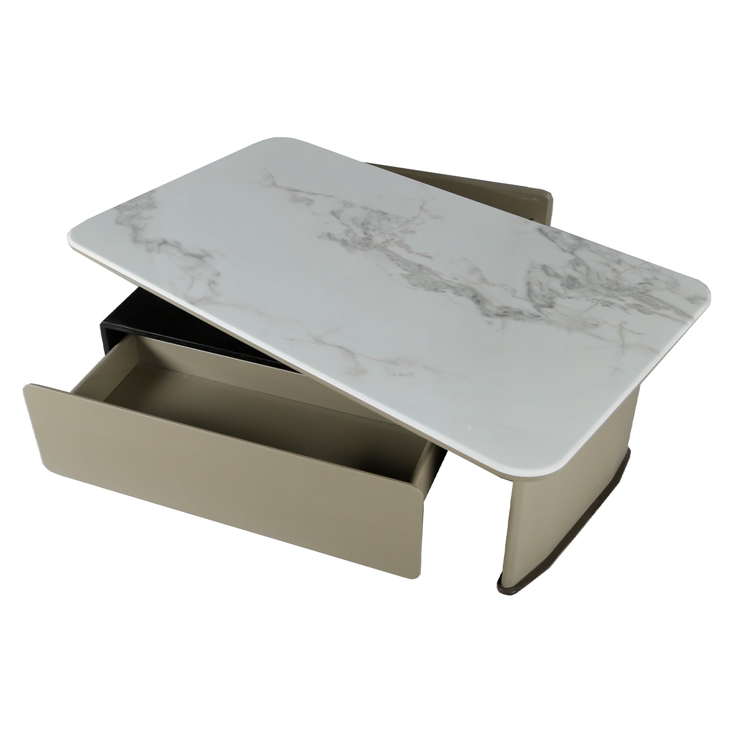 Mesa De Centro Olimpo Marmolizada Blanca