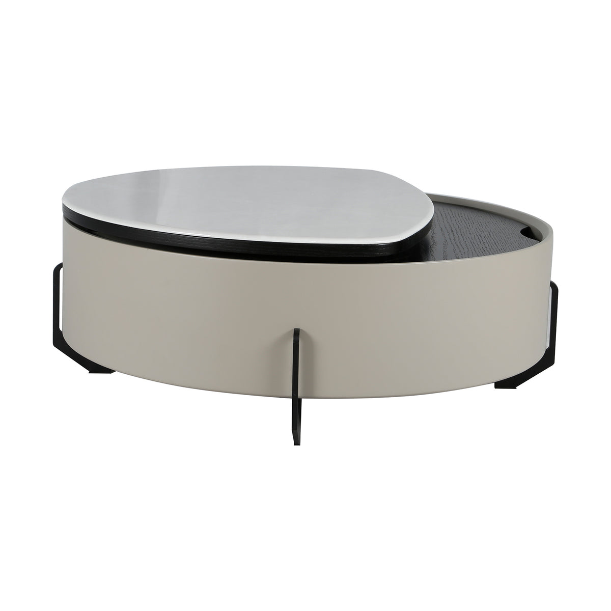 Mesa De Centro Moscu Marmolizada Blanca