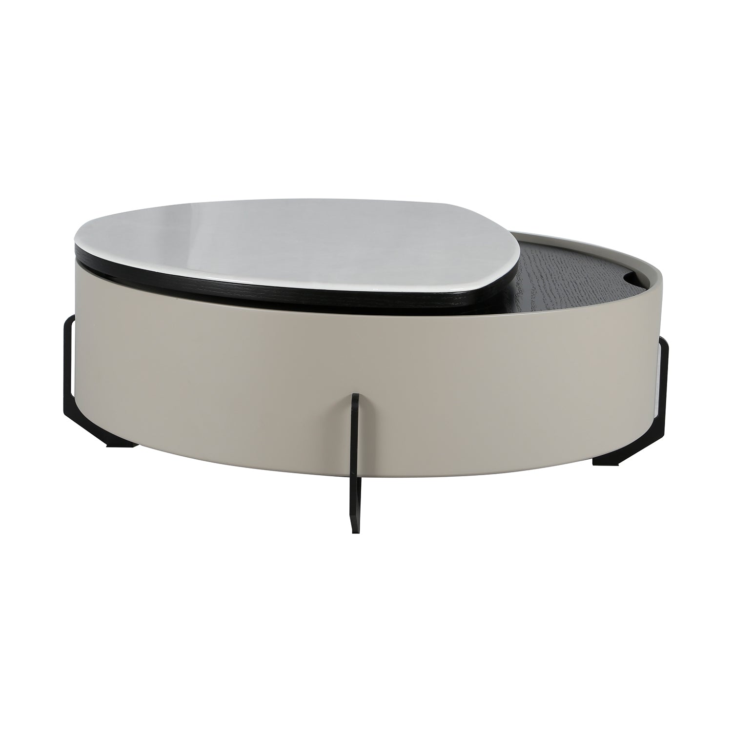 Mesa De Centro Moscu Marmolizada Blanca