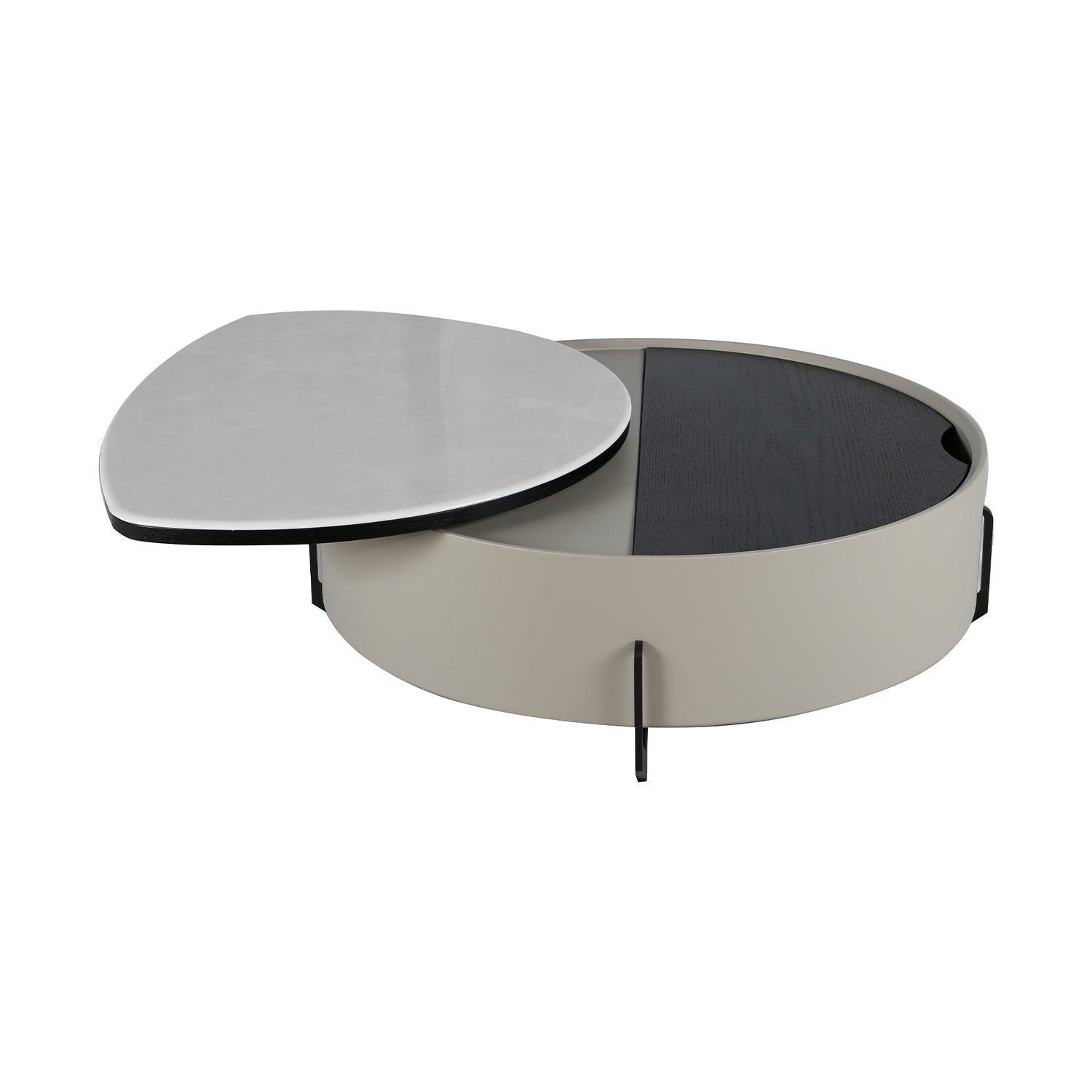 Mesa De Centro Moscu Marmolizada Blanca