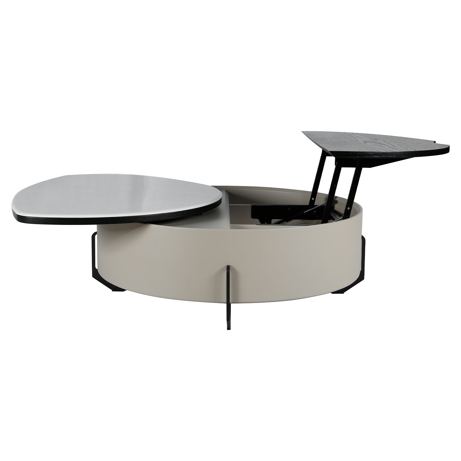 Mesa De Centro Moscu Marmolizada Blanca