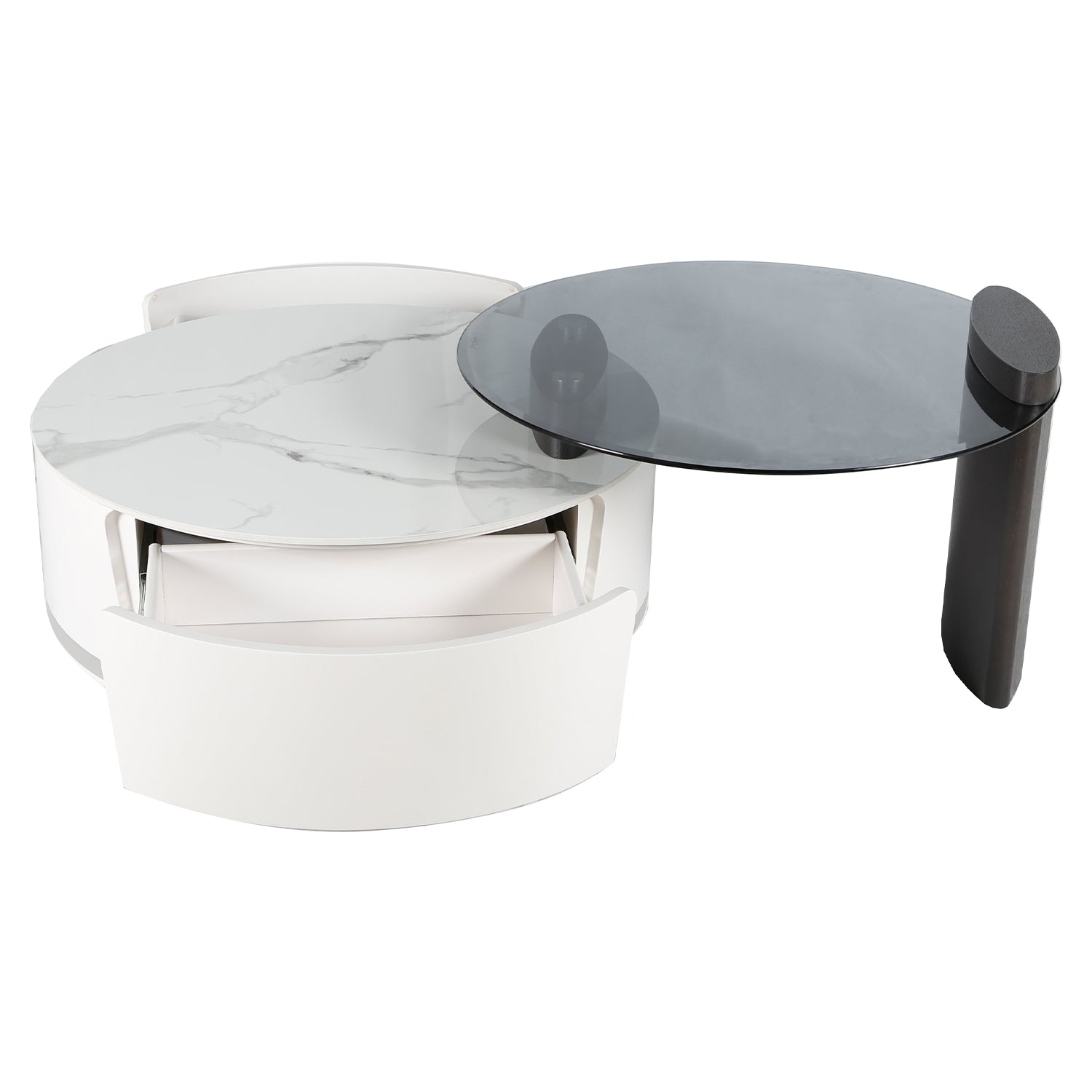 Mesa De Centro Niki Marmolizada Blanca