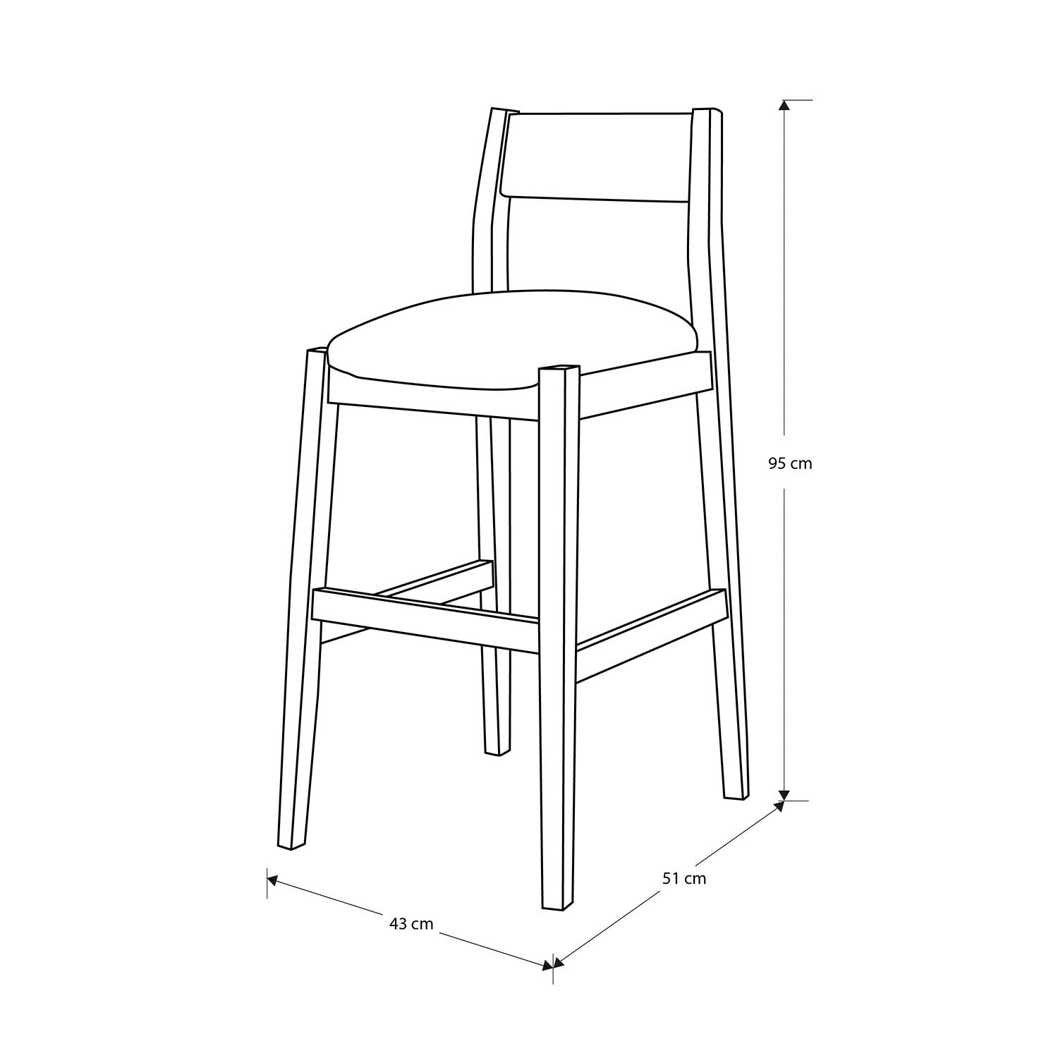 Silla Para Barra Dalton Premium Touch Almendra, Latte