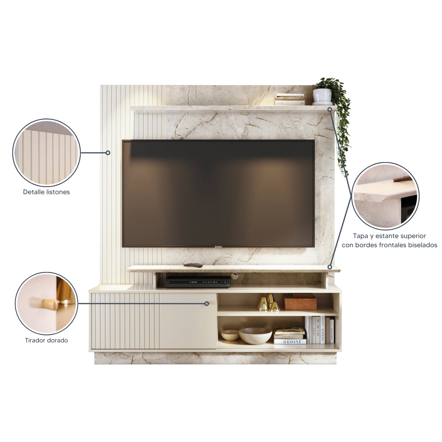 Centro de Entretnimiento Roma  Marmolado 160X183.5X39