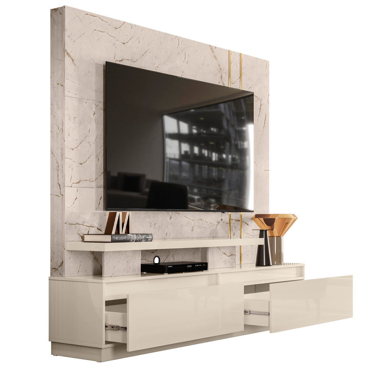 Centro de Entretenimiento Manhattan  Marmolado 183X175X40.5