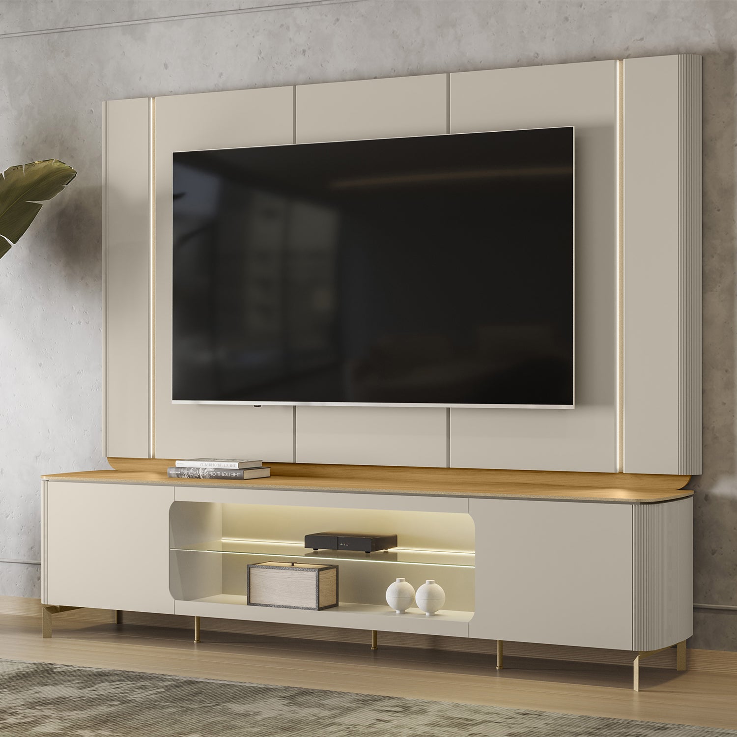 Centro de Entretenimiento Bell Natural, Off White 240X200X45