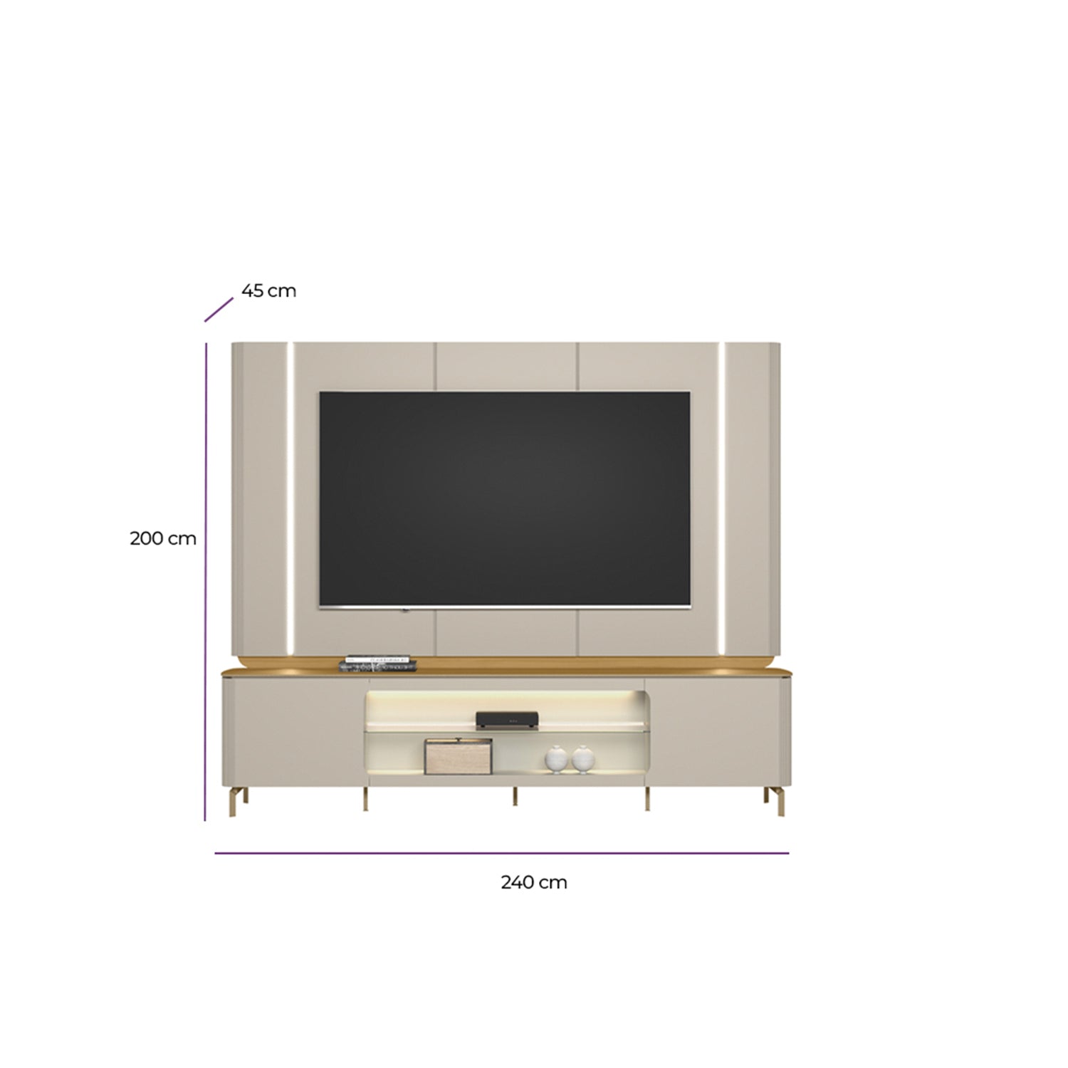 Centro de Entretenimiento Bell Natural, Off White 240X200X45