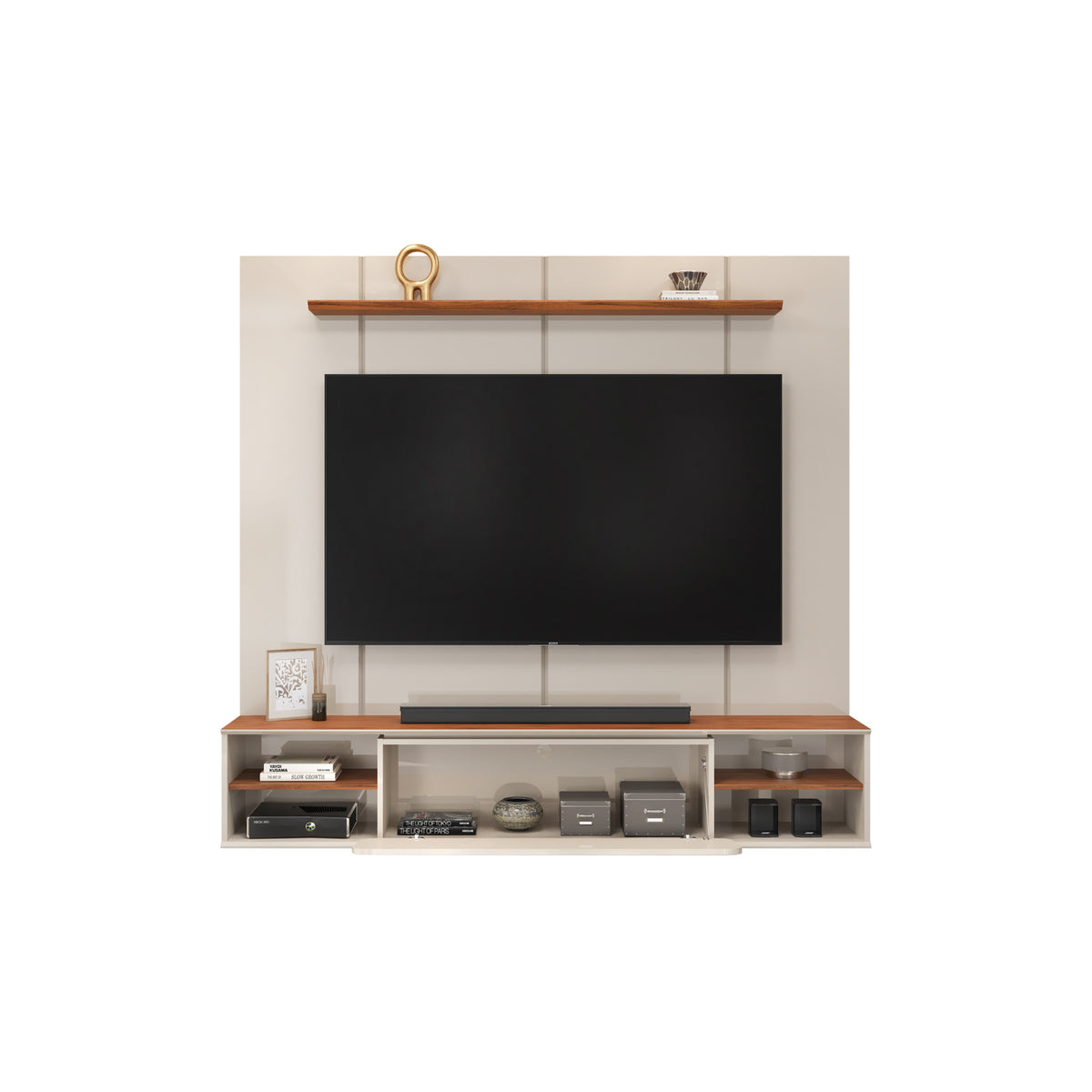 Panel de Tv Alany Off White, Natural 180X169X32