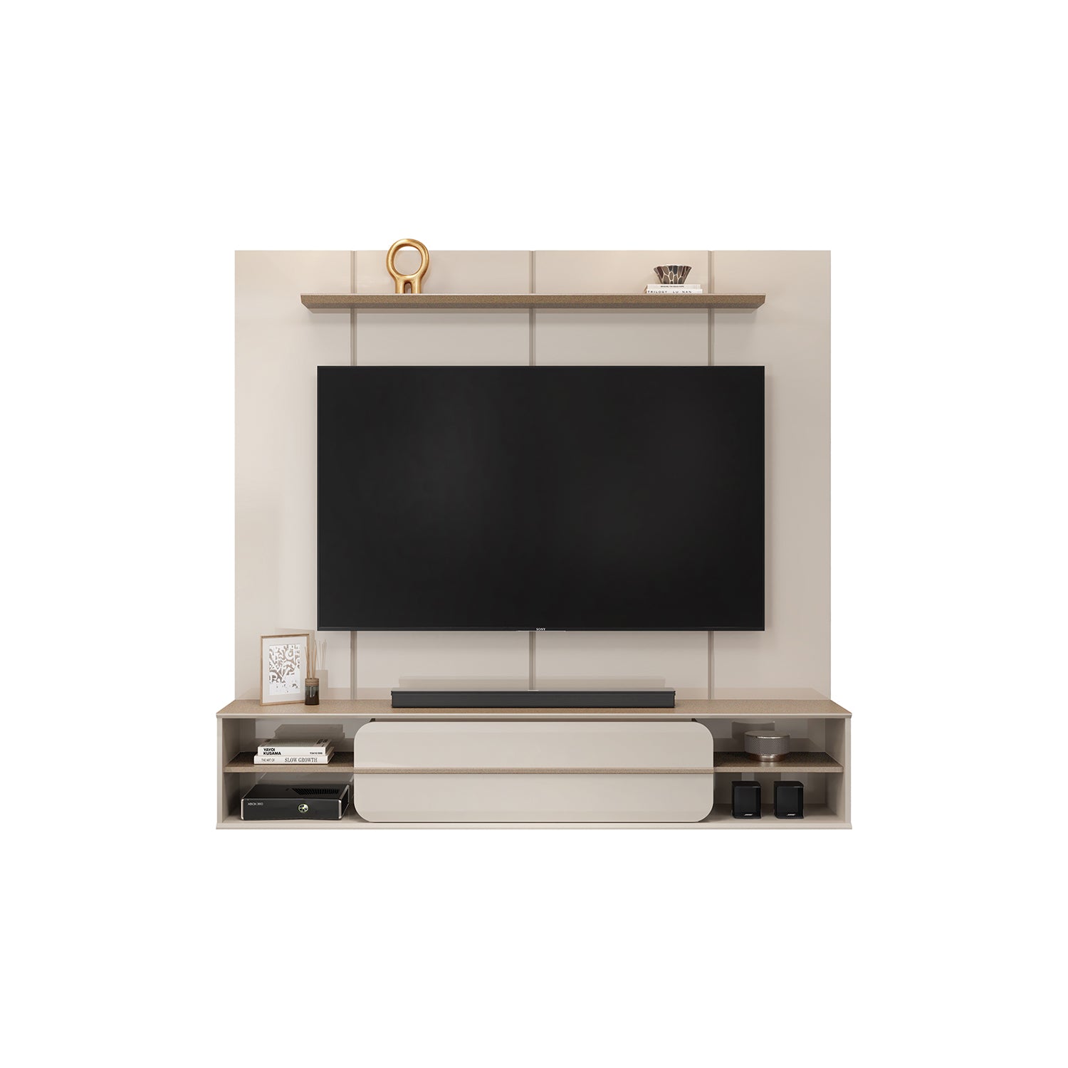 Panel de Tv Alany Off White, Champaña 180X169X32