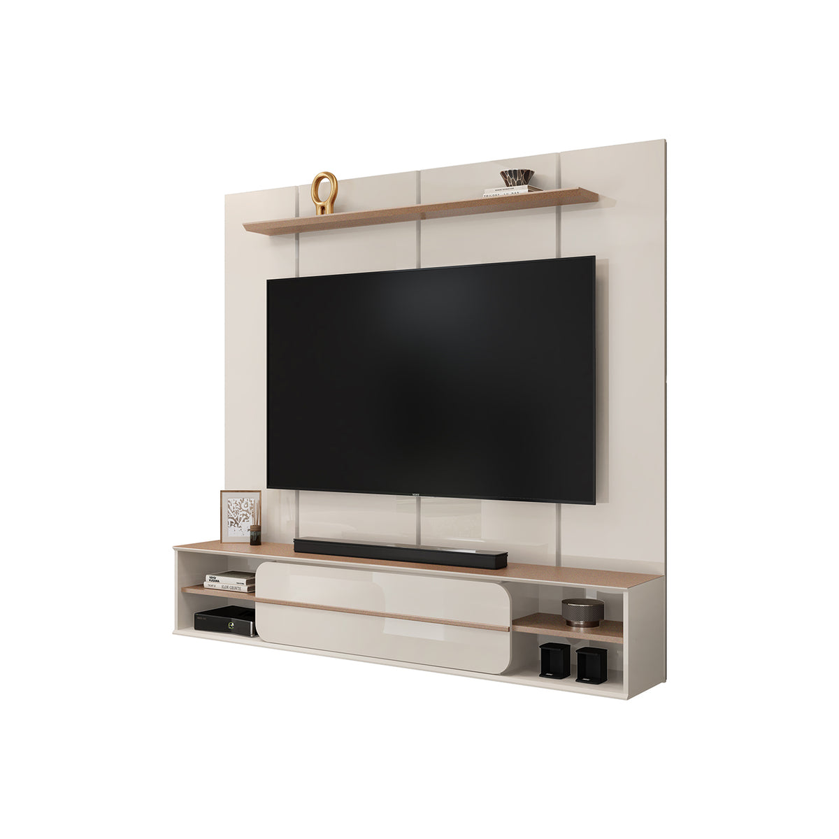 Panel de Tv Alany Off White, Champaña 180X169X32