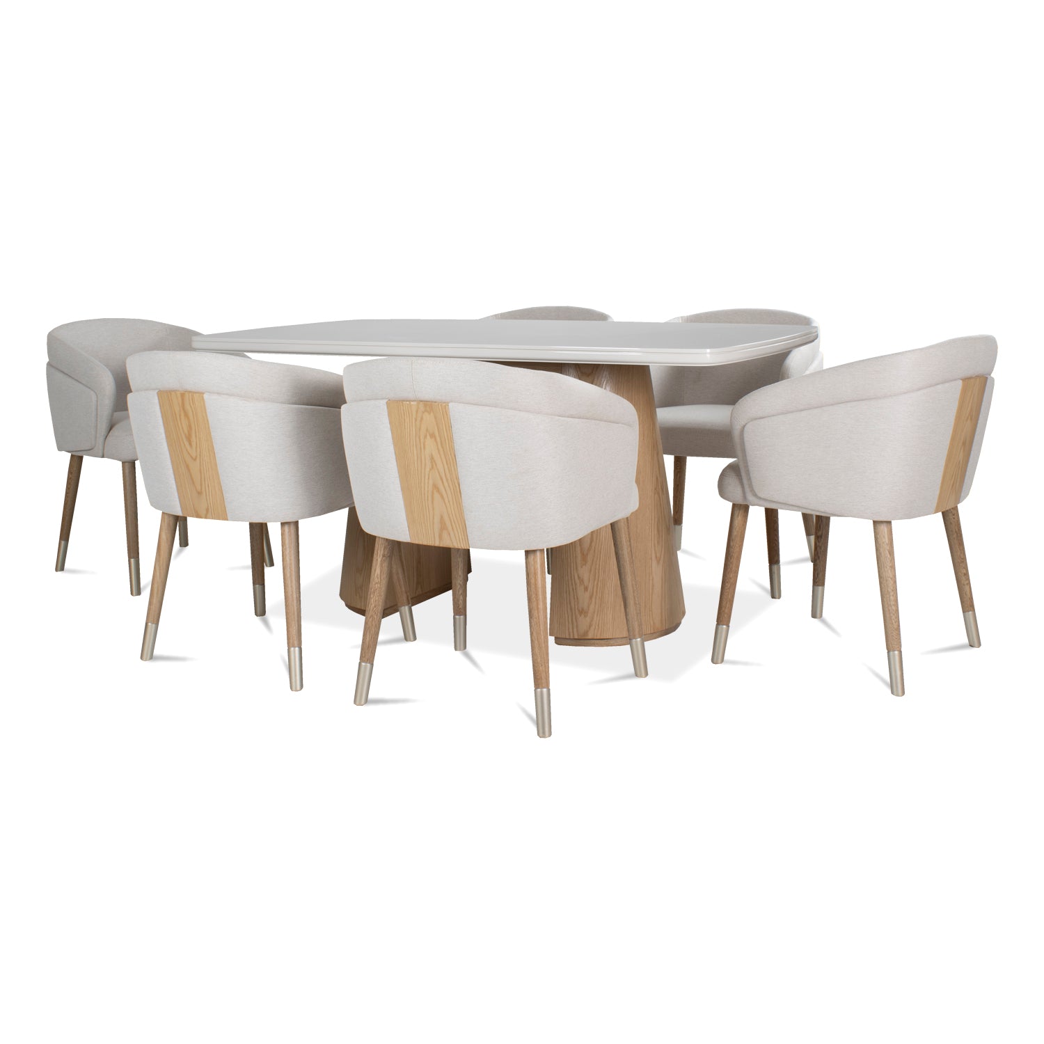 Comedor 6 Puestos Milan Lino York Home, Natural