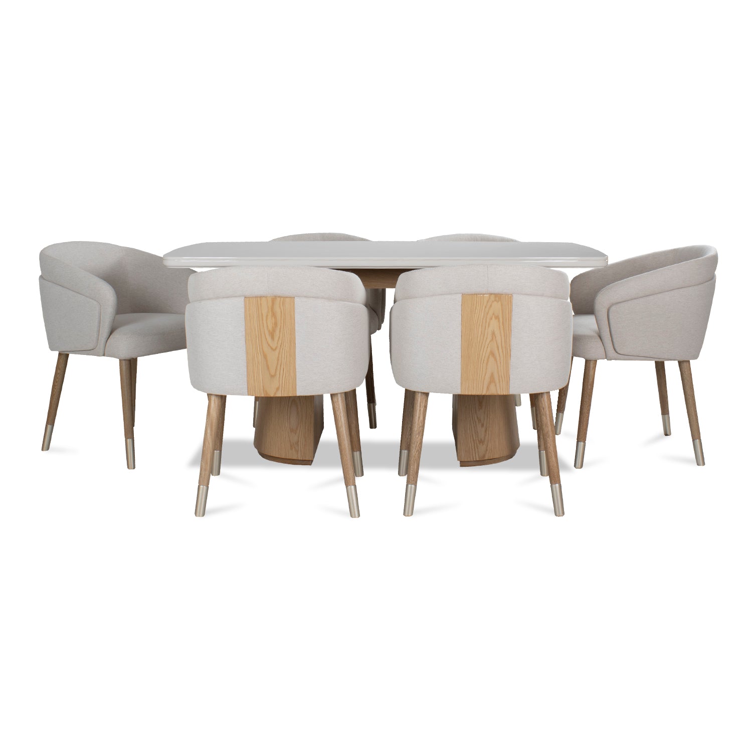 Comedor 6 Puestos Milan Lino York Home, Natural
