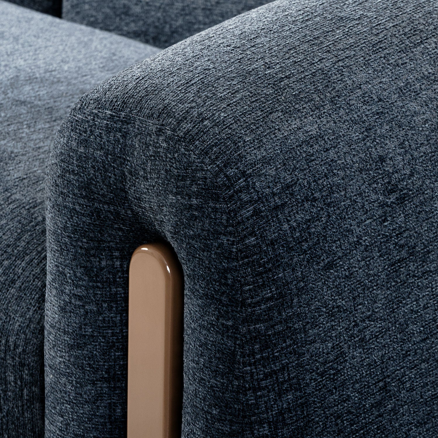 Sofá 2 Puestos Sienna Microfibra Dossier Navy, Capuchino