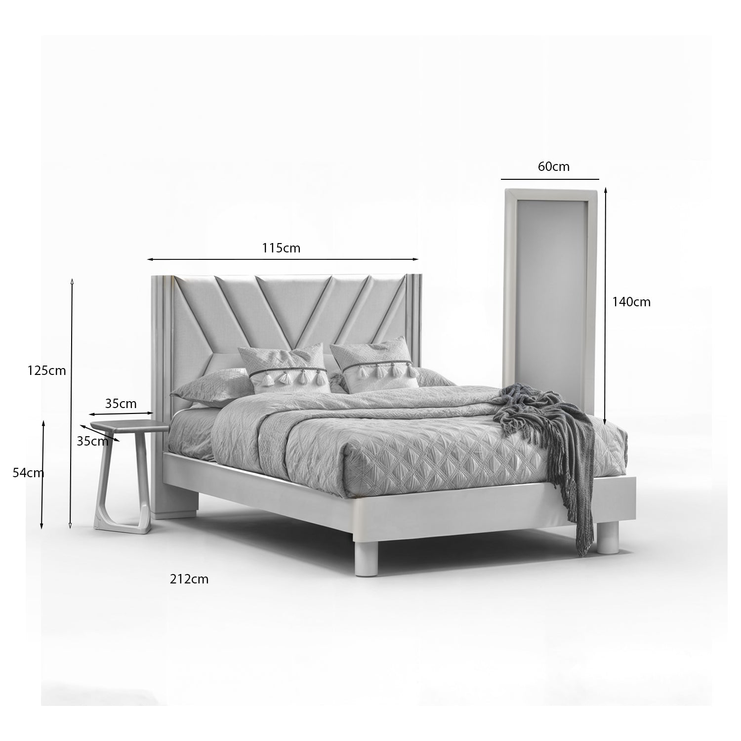 Cama 1.00 Artemisa Natural, Marfil